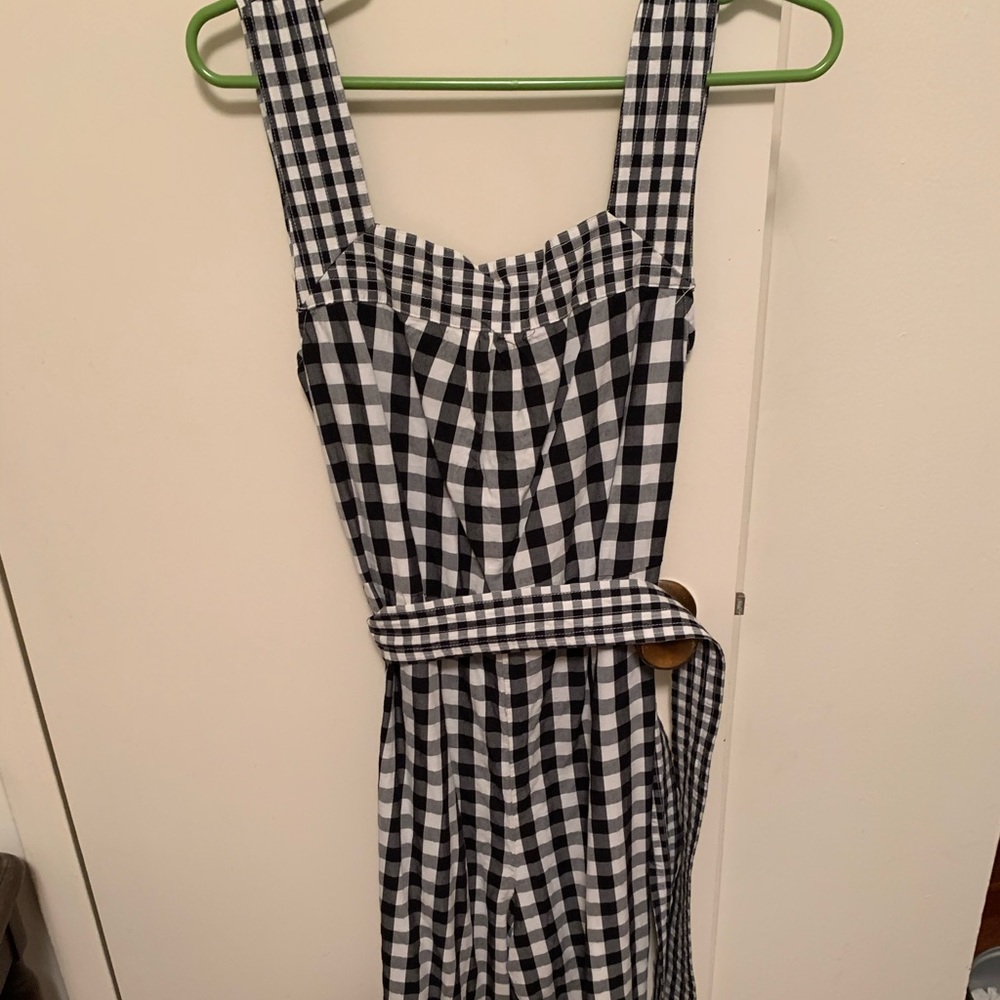 Madewell Black & White Gingham Tie-Waist Jumpsuit - Picture 5 of 9